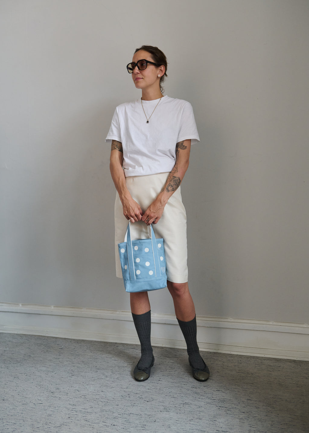 EASY BAG SMALL EMBROIDERY BLUE