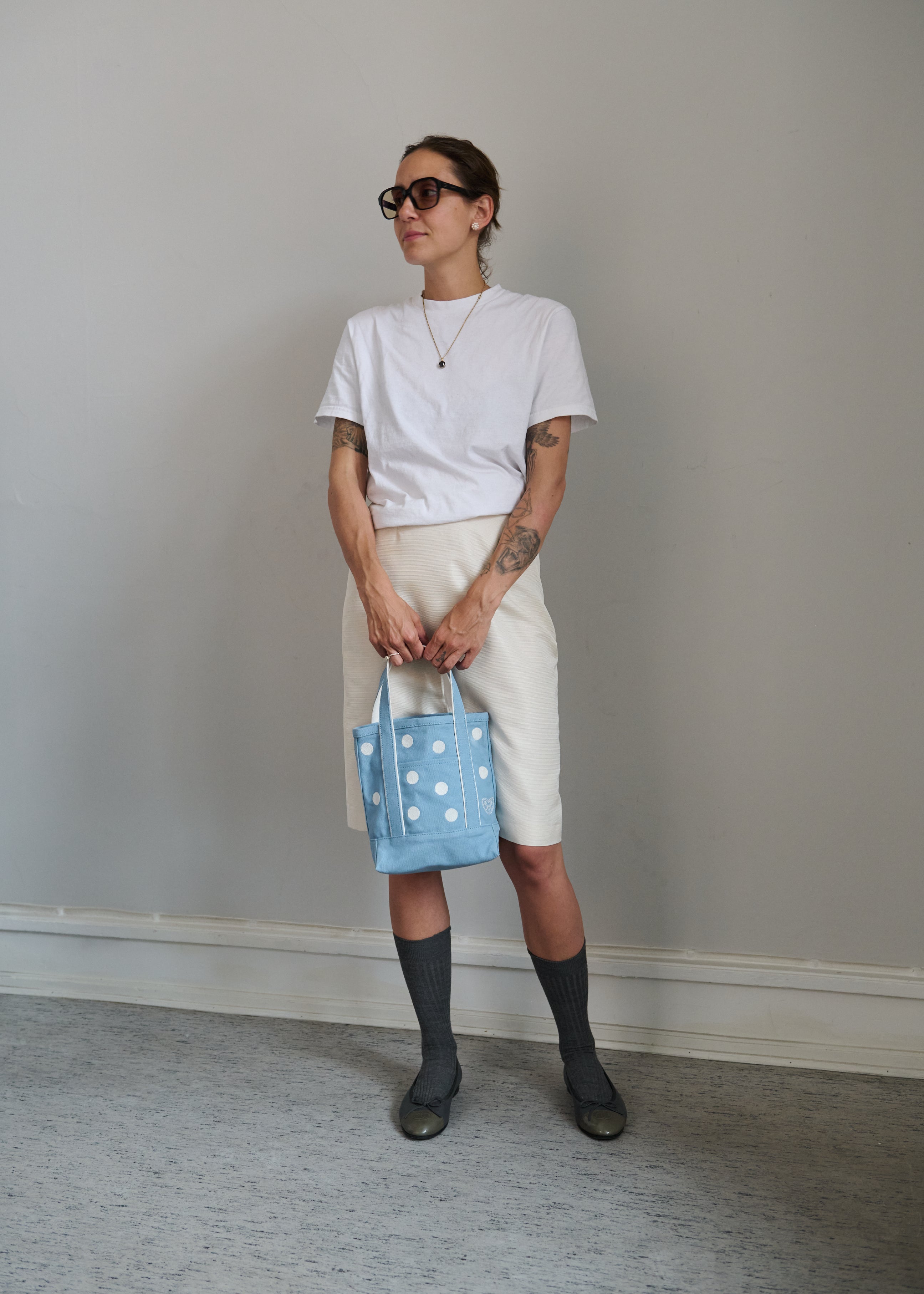 EASY BAG SMALL EMBROIDERY BLUE